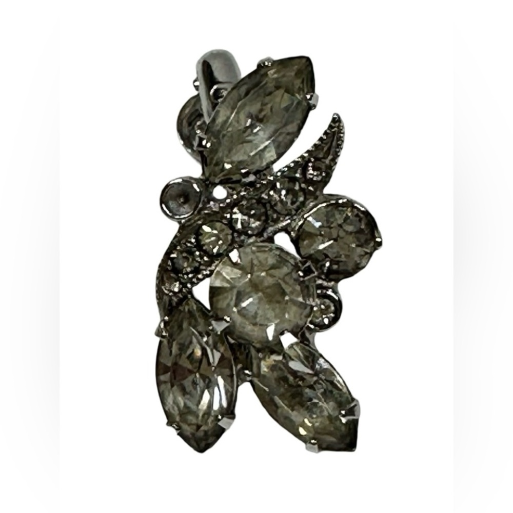 Vintage Dazzling EISENBERG ICE Crystal Rhinestones Clip On Earrings Script E - Picture 3 of 8